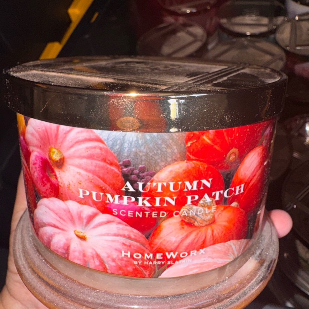 HomeWorx Autumn Pumpkin Patch Scented Candle - Pink and Red